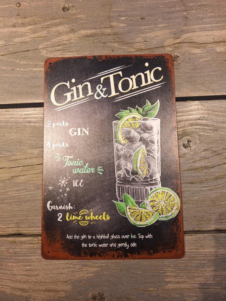 Gin & tonic bordje, Verzamelen, Merken en Reclamevoorwerpen, Ophalen of Verzenden, Nieuw, Overige typen