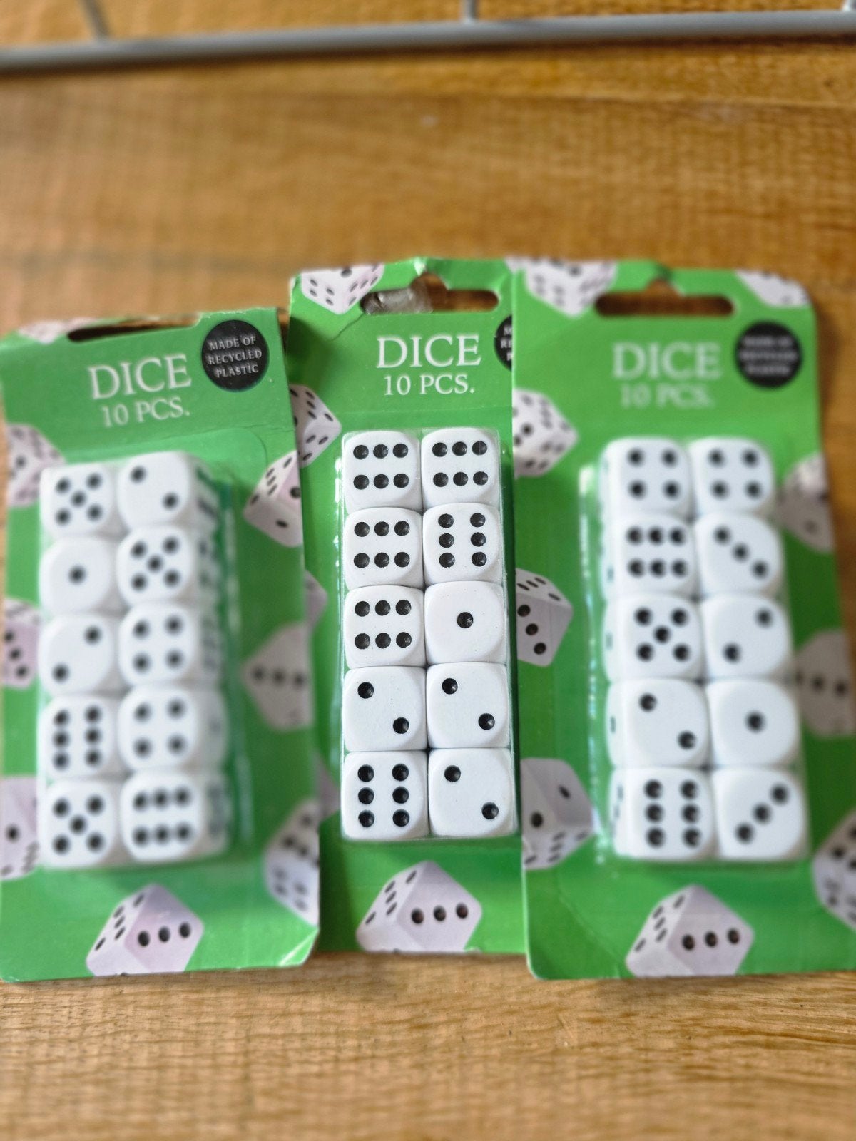 Dobbelstenen 3x 10 stuks, Ophalen of Verzenden, Nieuw, Reisspel