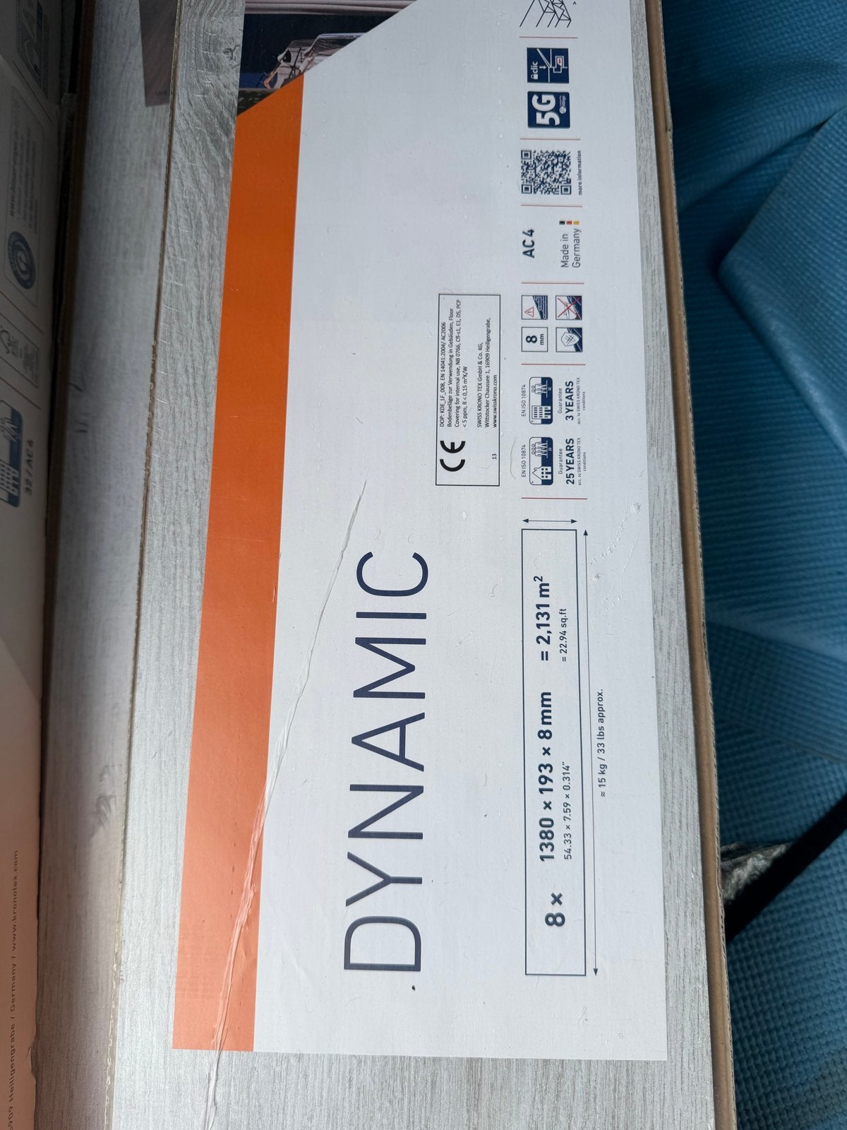 KRONOTEX DYNAMIC Laminaat Vloerdelen - Lichtgrijs Houtlook, Ophalen, 50 tot 150 cm, Nieuw, Minder dan 5 m²