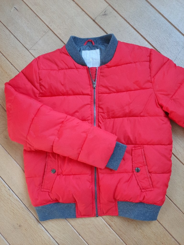 YAYA bomberjack puffer jack jas rood grijs maat 38 - zgan -, Maat 38/40 (M), Ophalen of Verzenden, Zo goed als nieuw, Yaya