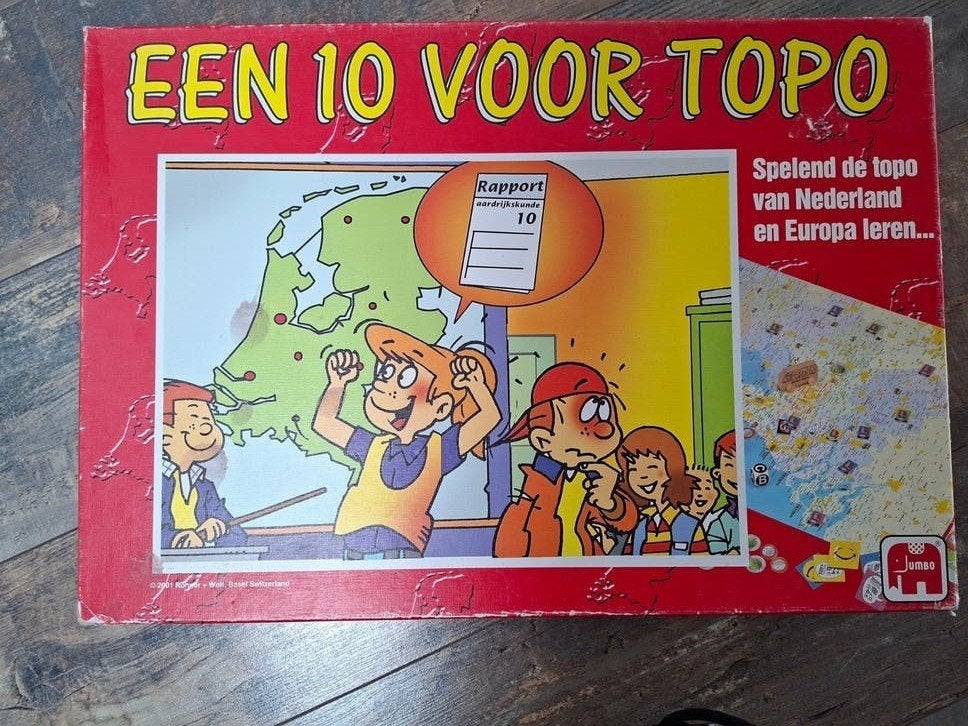 10 Voor Topo - Topografie spel Nederland en Europa, Drie of vier spelers, Ophalen of Verzenden, Gebruikt, Jumbo