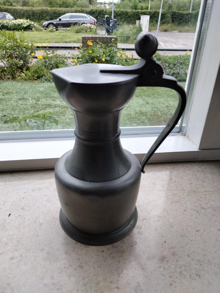 Vintage Hollandse Tinnen Kan - Royal Holland Daalderop, Antiek en Kunst, Antiek | Tin, Ophalen of Verzenden