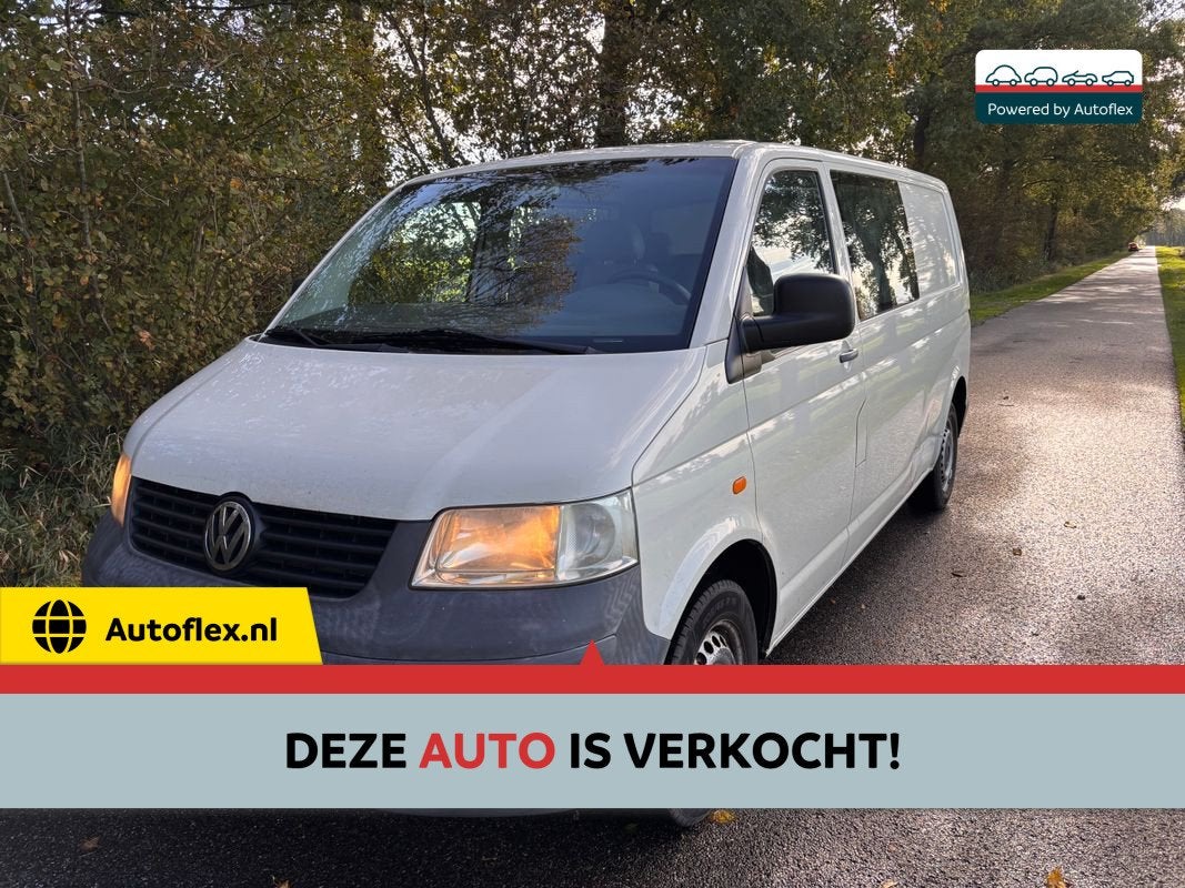 Volkswagen Transporter 1.9 TDI L2 DC 141.000KM NAP Trekhaak, Auto's, Gebruikt, 4 cilinders, Volkswagen, Wit