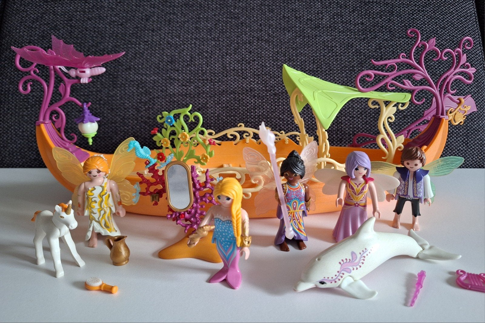Playmobil feeënboot/fairies/ eenhoorn/elf/fee/boot/sprookjes, Ophalen of Verzenden, Zo goed als nieuw