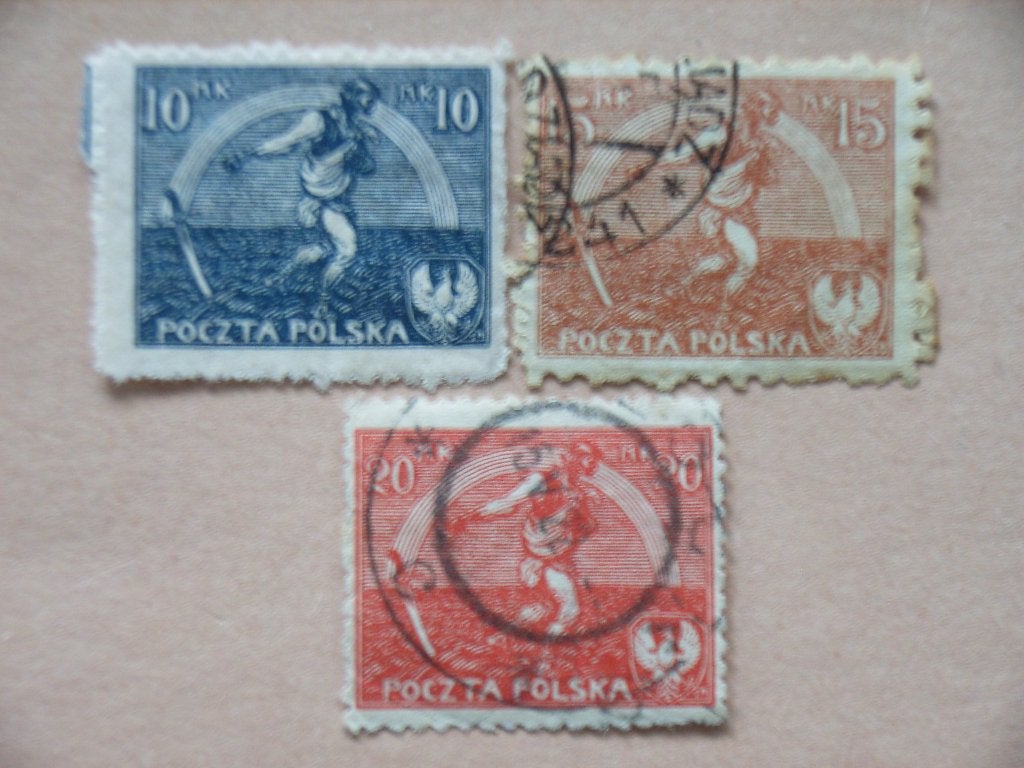KZ  Polen 158-160, Ophalen of Verzenden, Polen, Gestempeld