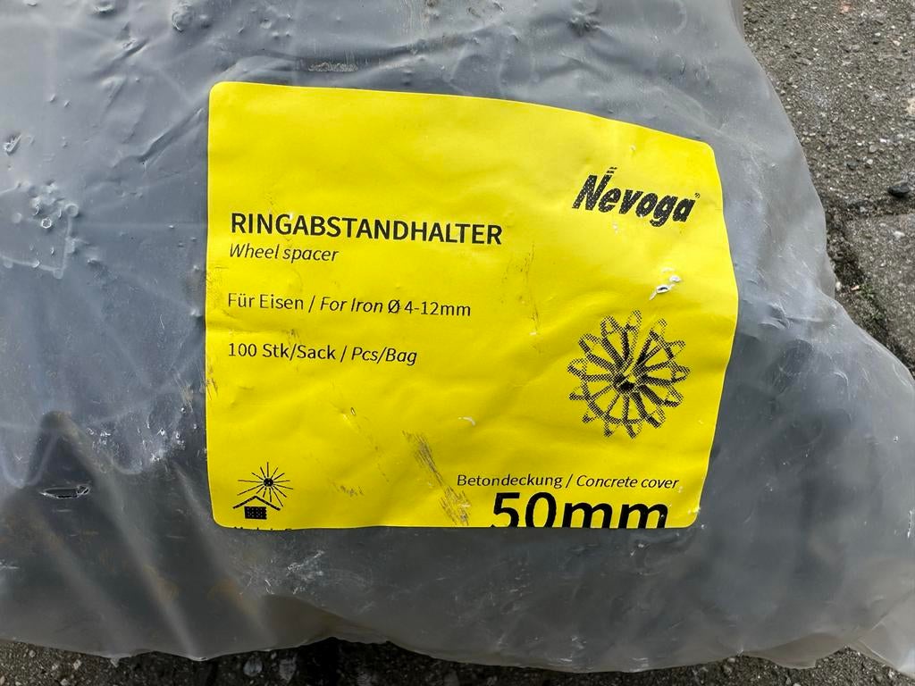 Ringafstandhouders 50 mm voor wapeningsstaal (96 stuks), Doe-het-zelf en Verbouw, Ophalen, Nieuw, 50 tot 100 mm, Overige typen