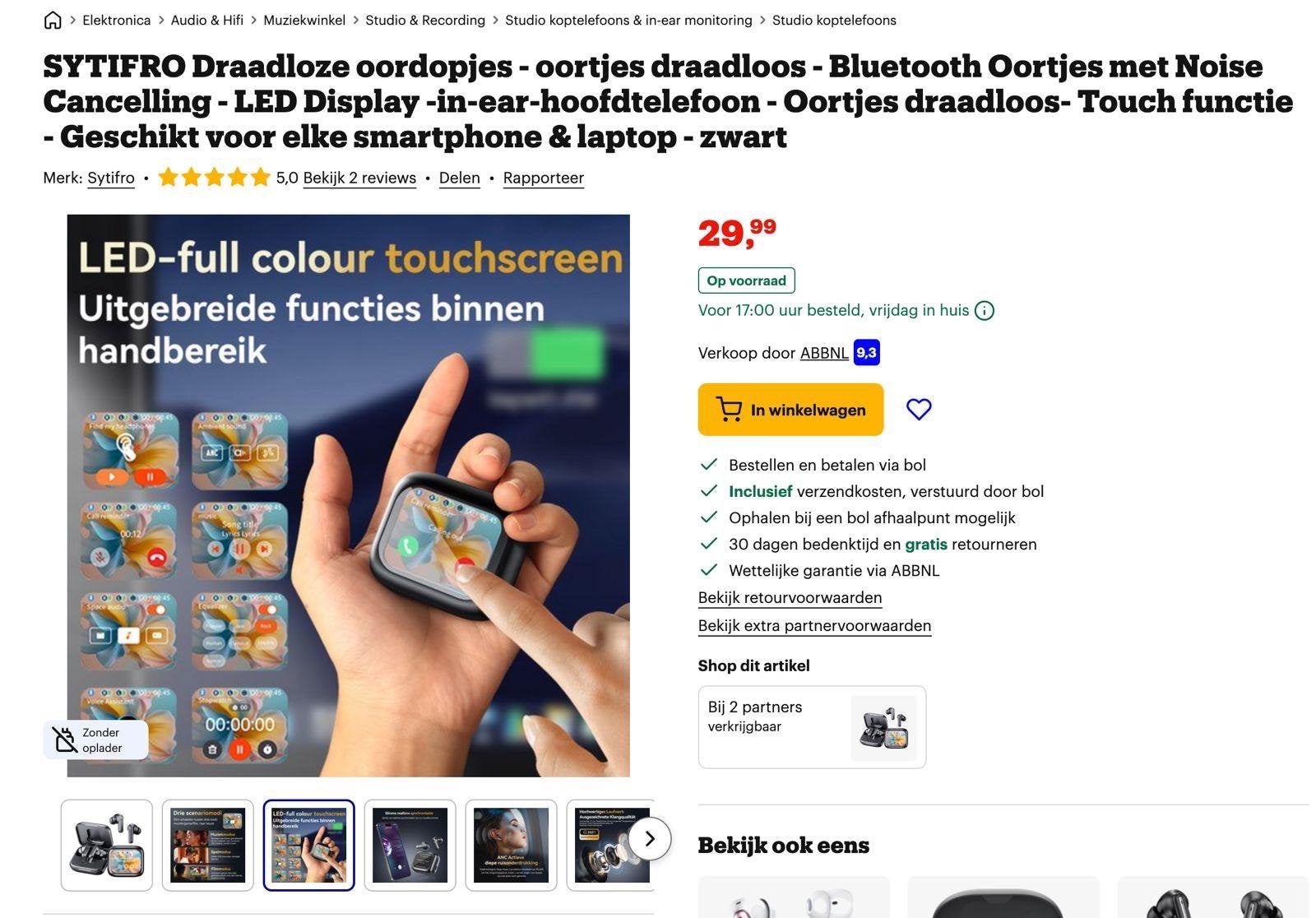 ANC LX-10 Draadloze Oordopjes met Digitaal Display, Ophalen, Nieuw, Overige merken, Draadloos