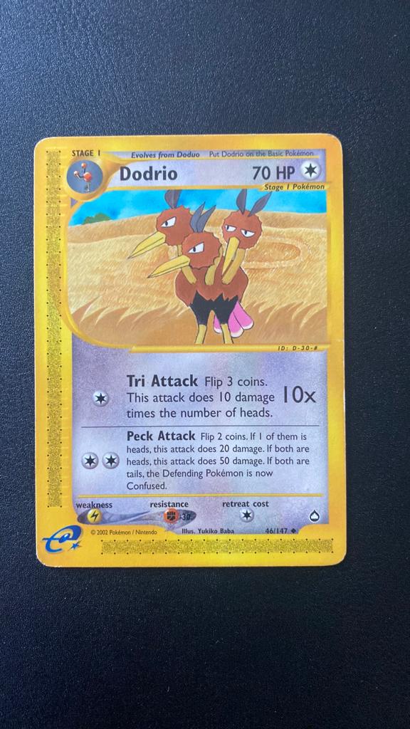 Pokemon dodrio 46/146 aquapolis, Ophalen of Verzenden, Gebruikt, Losse kaart