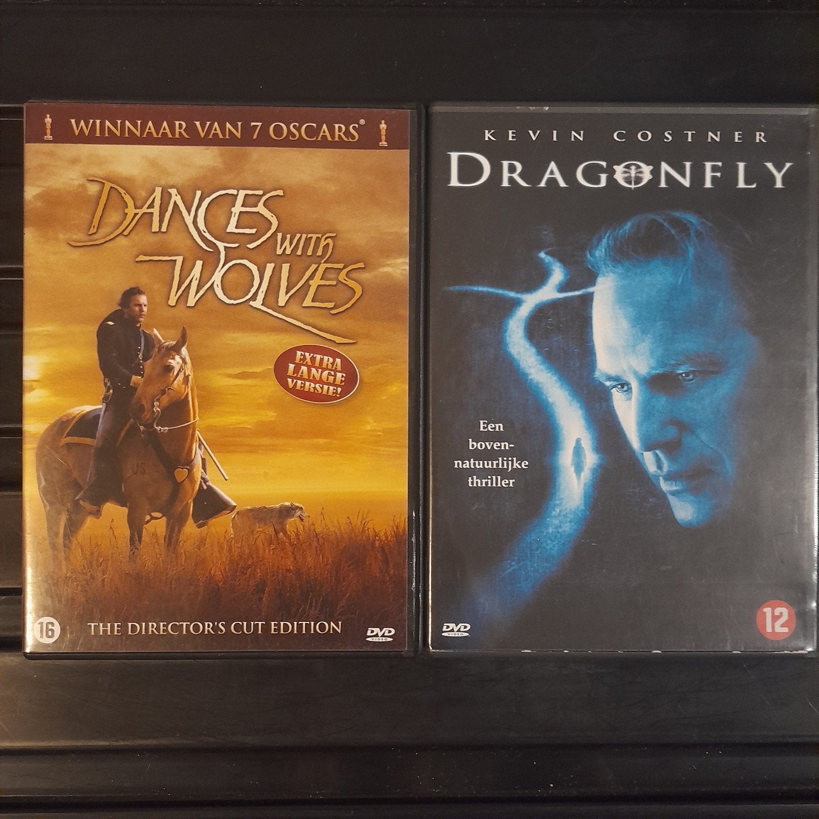 Dances with Wolves & Dragonfly DVD's - Kevin Costner, Vanaf 16 jaar, Nederlands, Ophalen of Verzenden, Gebruikt