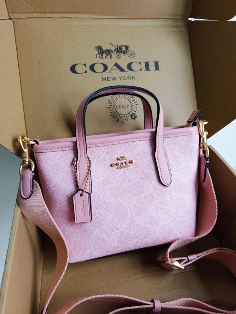 Nieuwe Coach City Mini Tote Bag Roze - Volledig Leder, Ophalen of Verzenden, Nieuw, Roze, Handtas