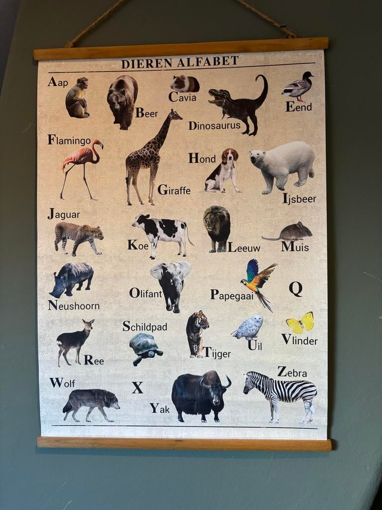Schoolposter Dieren ABC - Loods5, Ophalen, Zo goed als nieuw, Wanddecoratie