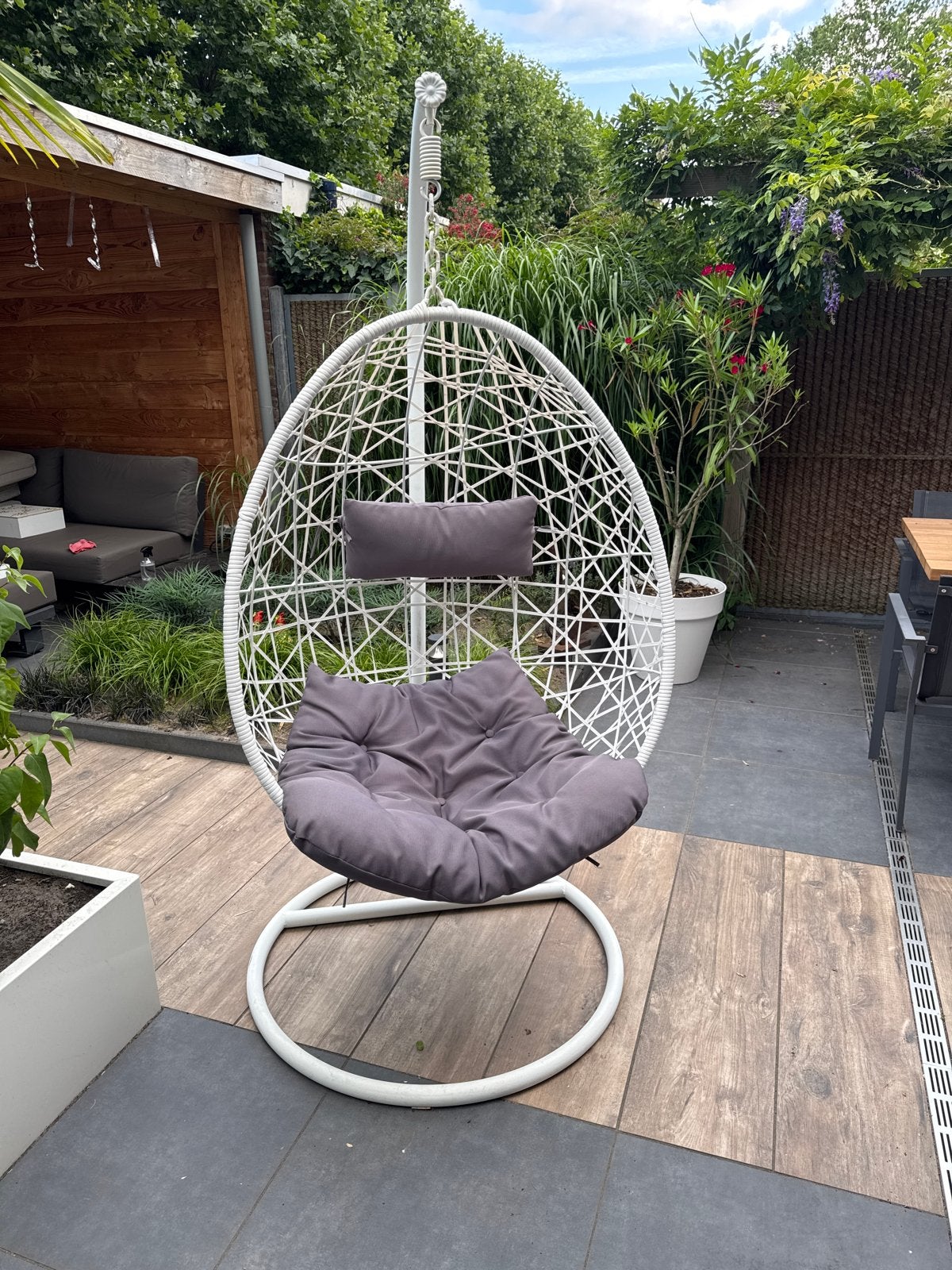 Comfortabele Hangstoel voor Binnen en Buiten, Tuin en Terras, Ophalen, Gebruikt, Metaal