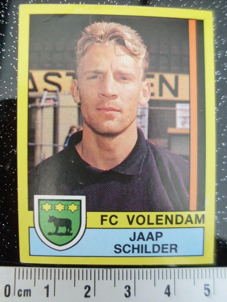 panini sticker voetbal 90 fc volendam Jaap Schilder nr 259, Verzenden, Zo goed als nieuw, Overige binnenlandse clubs, Poster, Plaatje of Sticker