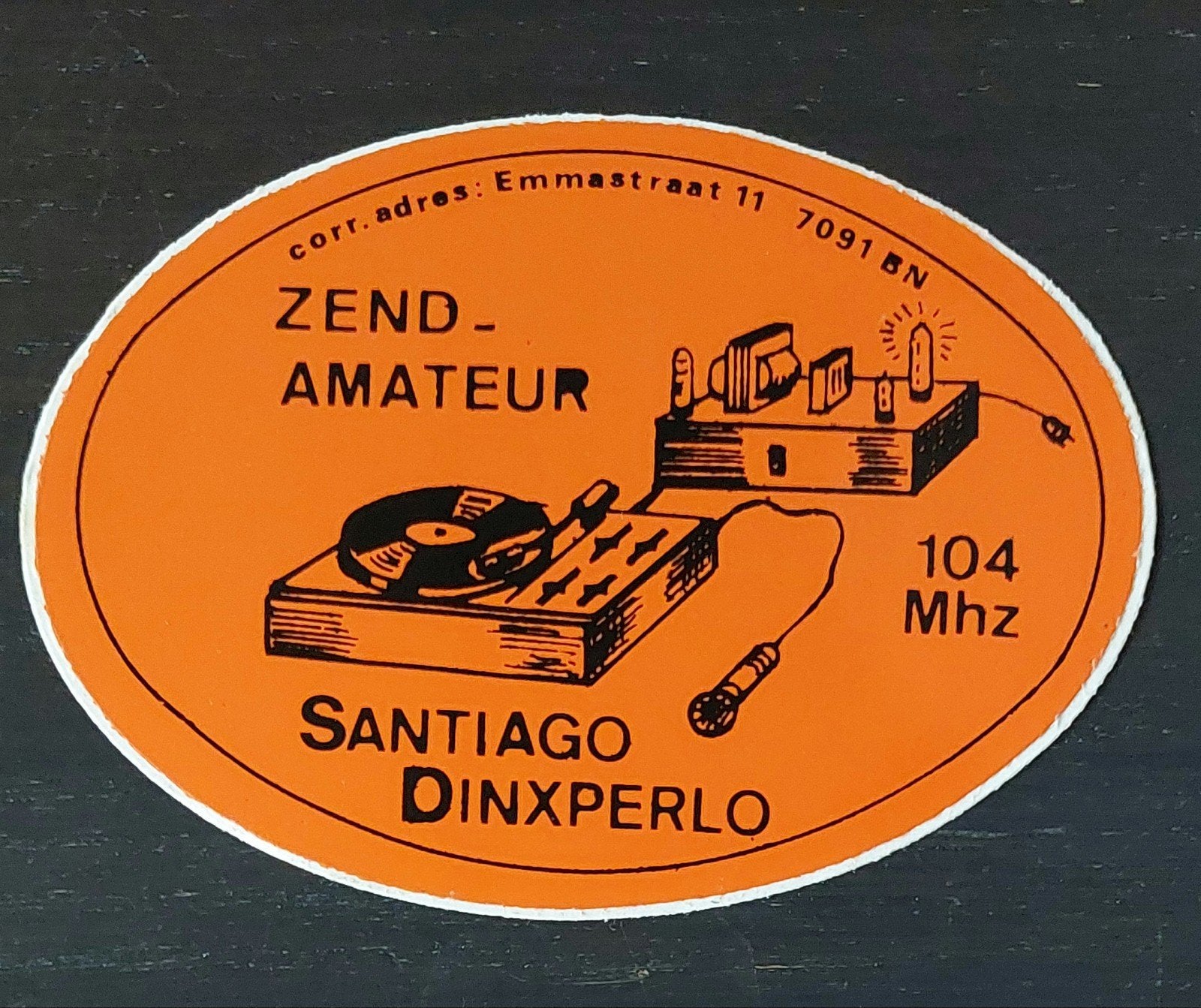 Sticker Santiago Dinxperlo zendamateur piratenzender, Ophalen of Verzenden