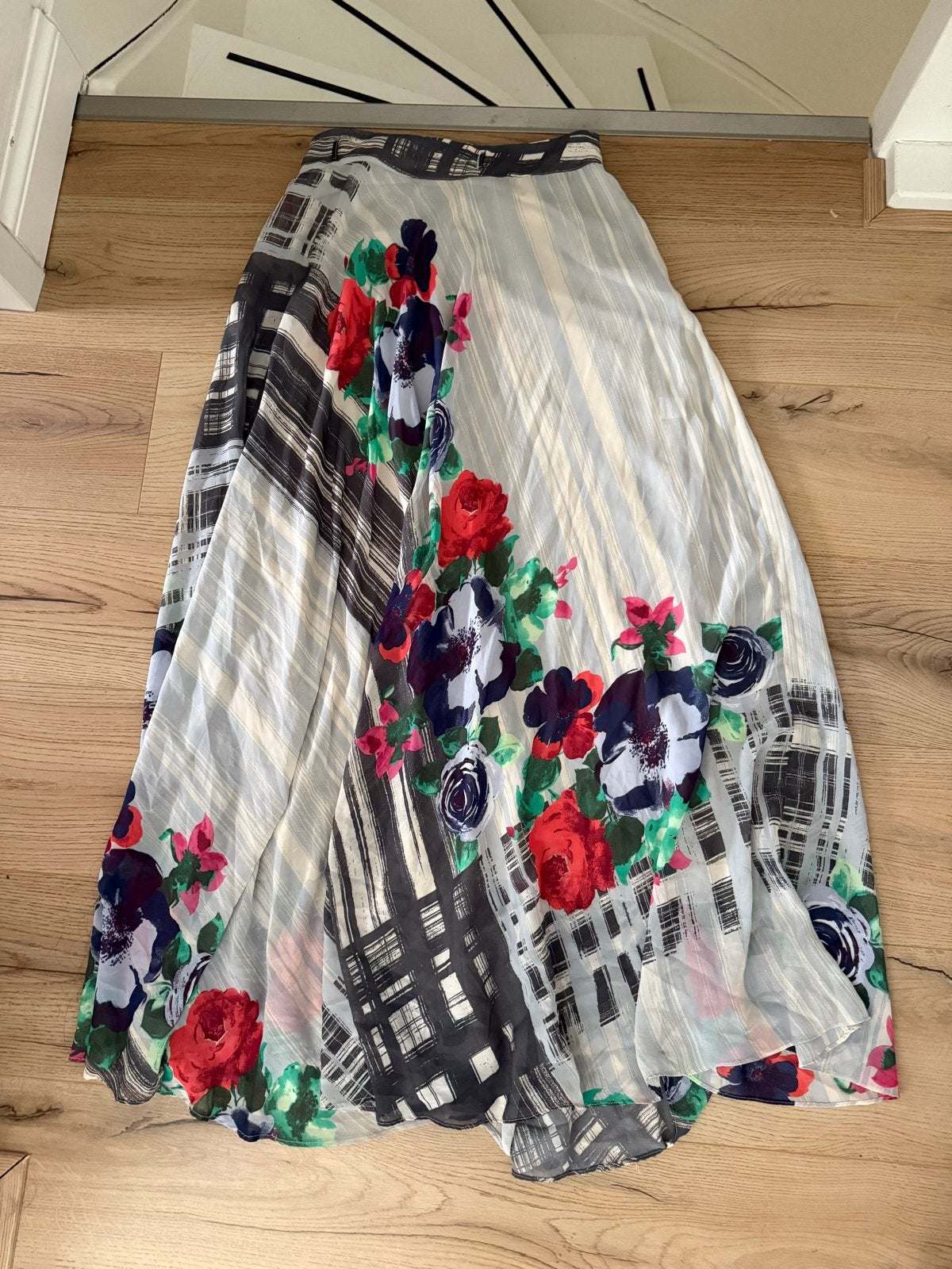 Maxi rok met bloemenprint - Blue Bay's 40, Kleding | Dames, Rokken, Maat 38/40 (M), Meerkleurig, Ophalen of Verzenden, Zo goed als nieuw