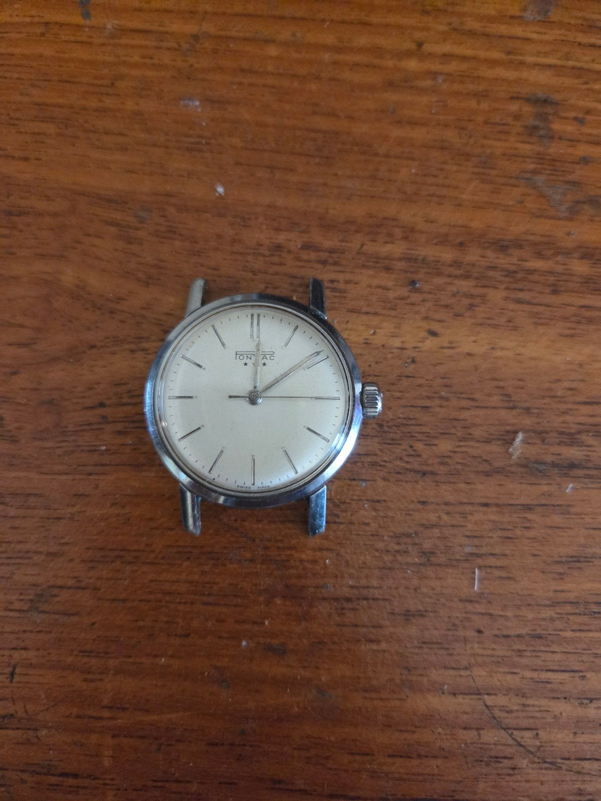 Pontiac herenhorloge - defect, Overige merken, Gebruikt, Staal, Polshorloge
