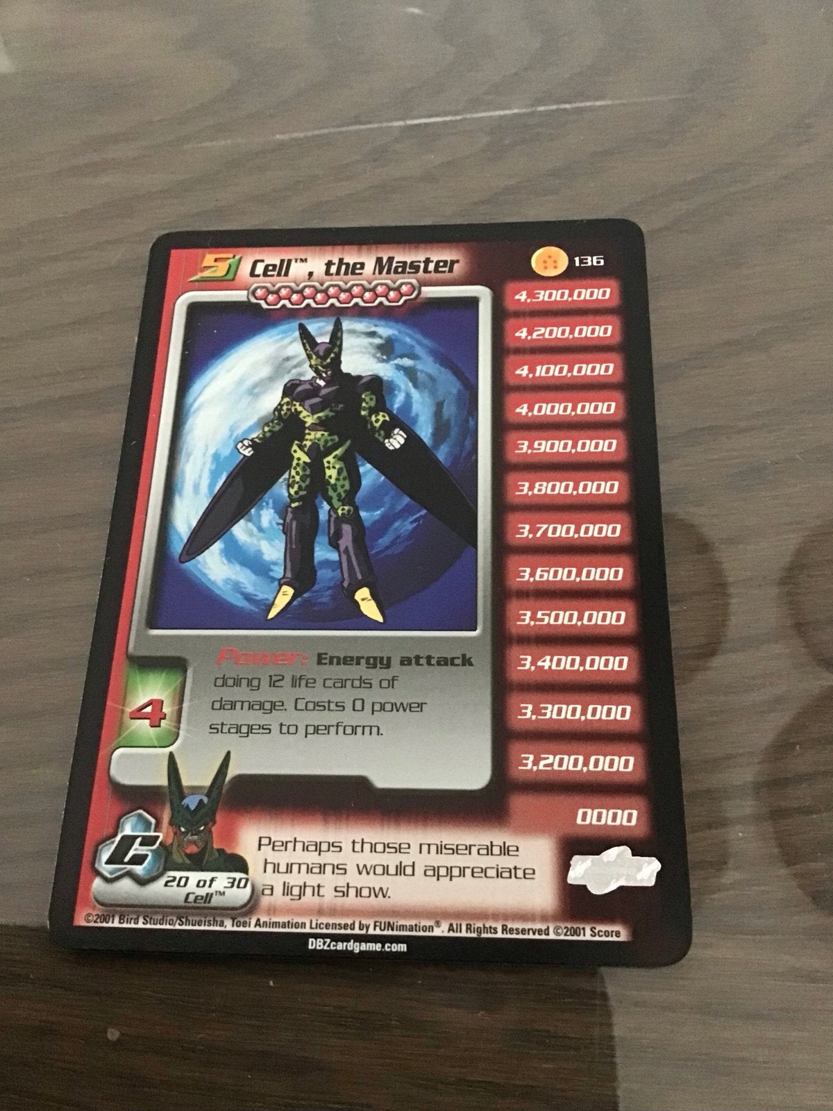 Cell the Master lvl 5 - Dragonball Z TCG (2001) - Rare, Hobby en Vrije tijd, Verzamelkaartspellen | Overige, Ophalen of Verzenden