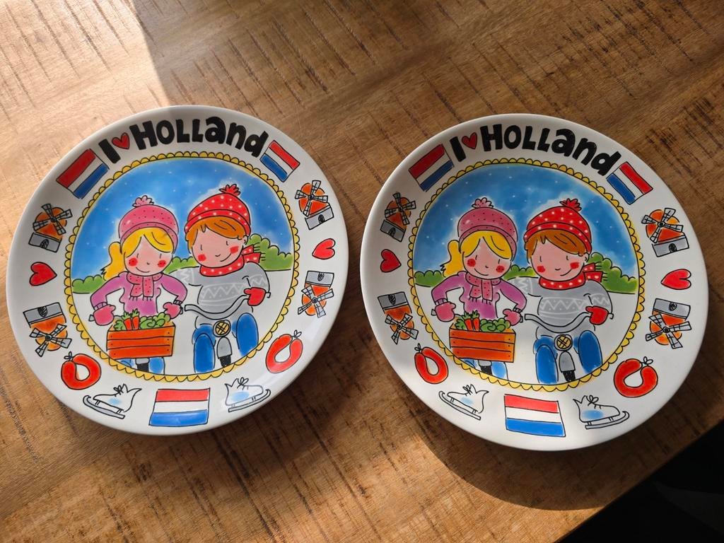 2 Blond Amsterdam Unox  I Love Holland borden - Ø 25.5 cm, Huis en Inrichting, Keuken | Servies, Ophalen