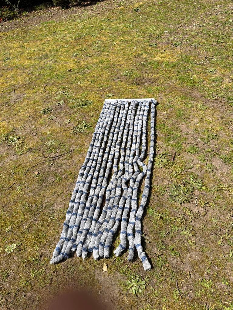 Gordijn Kwasten - Grijs/Blauw voor in de caravan, Huis en Inrichting, Minder dan 50 cm, 100 tot 150 cm, Ophalen of Verzenden, Zo goed als nieuw