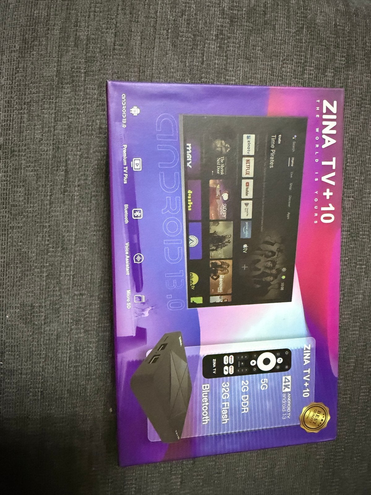 ZINA TV+10 Android TV Box - met een 1 jaar abonnement, Ophalen of Verzenden, Zo goed als nieuw, Decoder