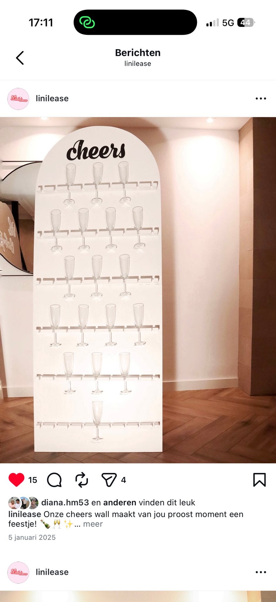 Te huur prosecco wall, Ophalen