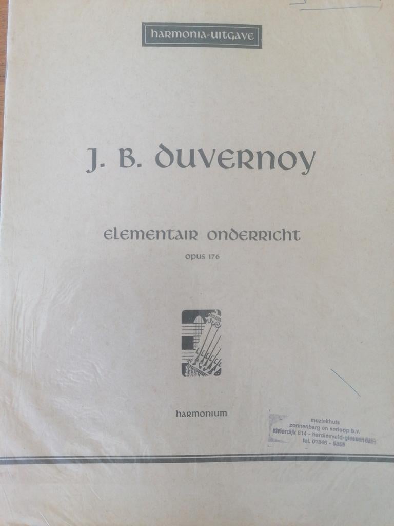 J.B. Duvernoy Elementair Onderricht Opus 176 Harmonium, Ophalen of Verzenden