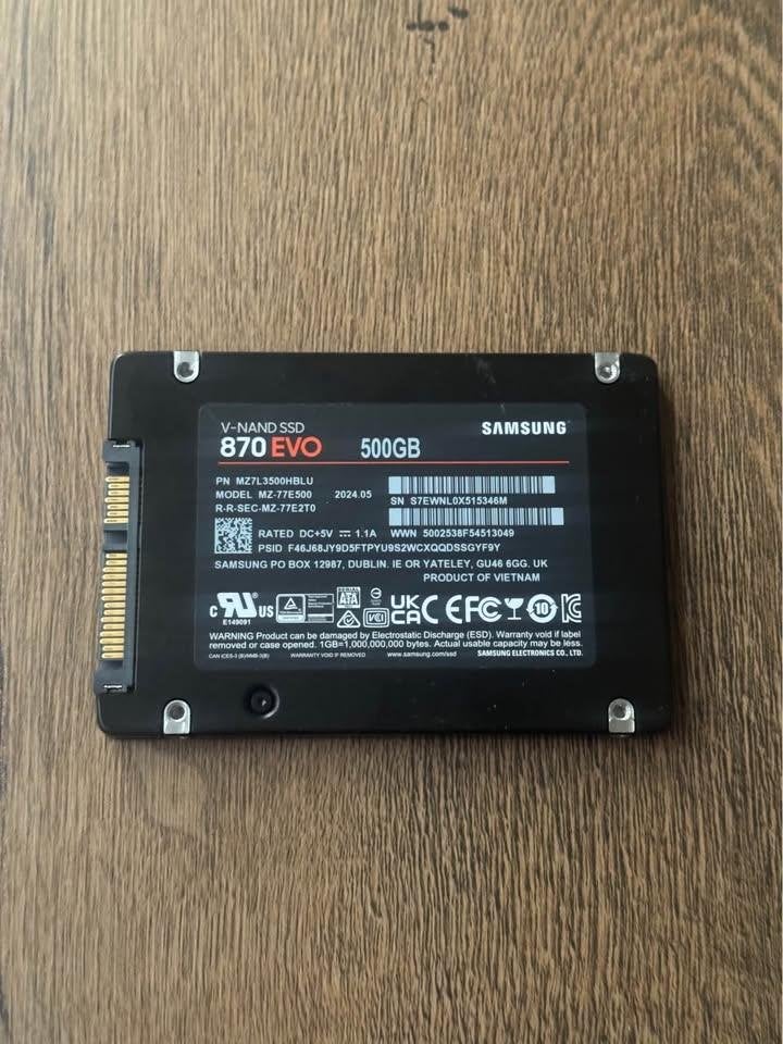 Samsung 870 EVO 2,5 inch 500GB SSD 2x500gb, Computers en Software, Ophalen, Intern, SSD, Zo goed als nieuw