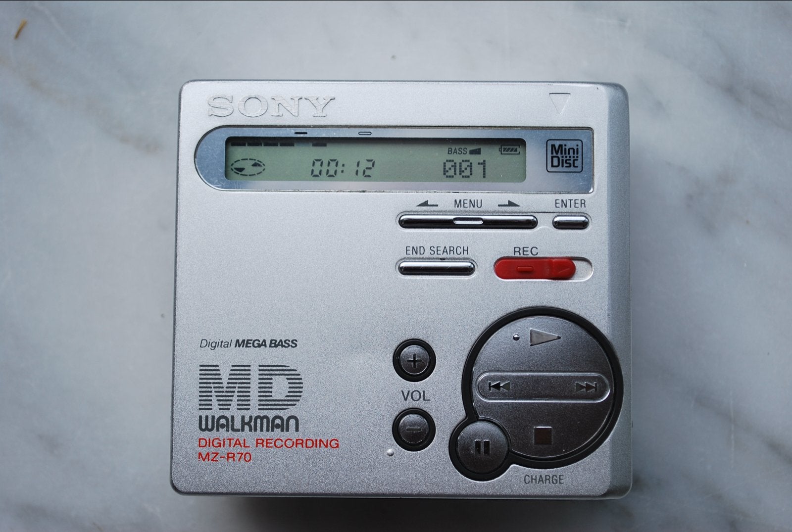 Sony MZ-R70 Portable MiniDisc Recorder met accessoires, Ophalen of Verzenden, Minidisc-recorder