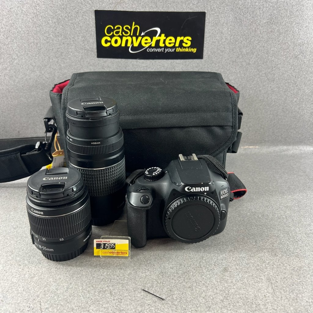 Canon EOS 4000D | 15-55mm+75-300mm lenzen |tas,lader| 414143, Audio, Tv en Foto, Gebruikt, Spiegelreflex, Canon, Ophalen of Verzenden