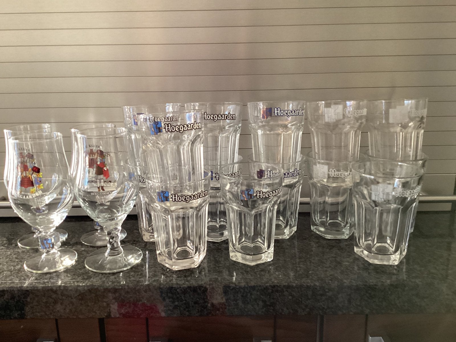 Diversen Bierglazen hoegaarden wit bierglazen,Leffe, enz., Verzamelen, Verzenden, Zo goed als nieuw, Glas of Glazen, Overige merken