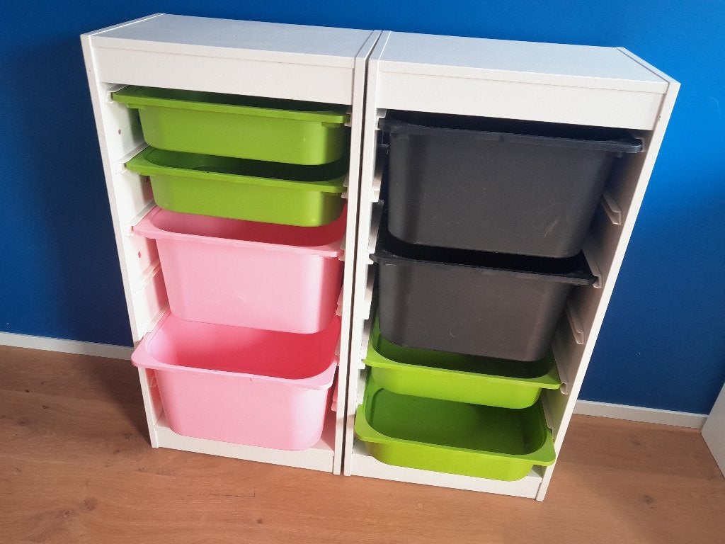2 IKEA TROFAST opbergcombinatie met 4 bakken, Ophalen, Gebruikt, Minder dan 50 cm, 90 tot 105 cm