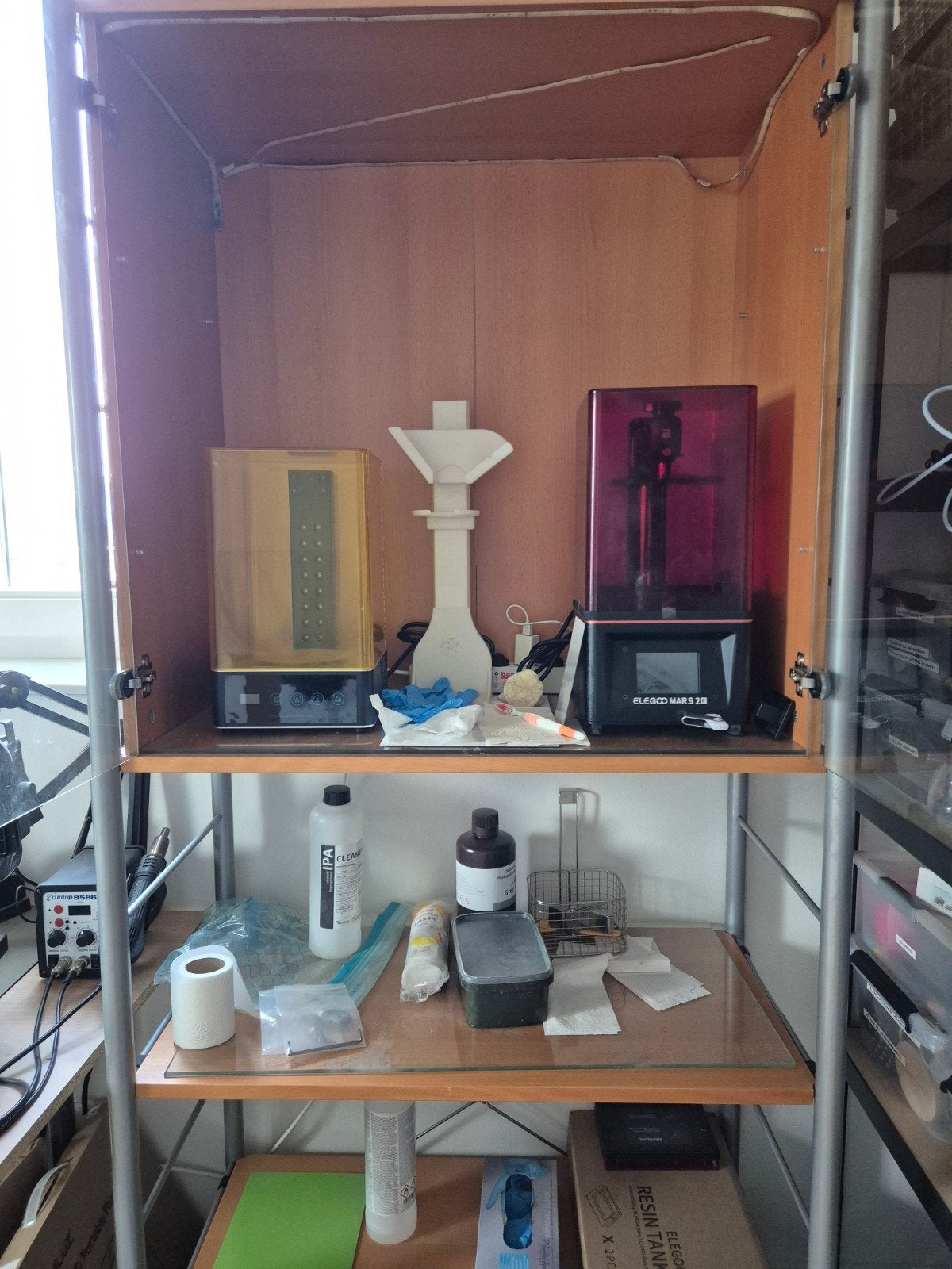 Elegoo mars 2 pro met curing station, inclusief kast, Computers en Software, Ophalen, Resin/Hars, Gebruikt, ELEGOO