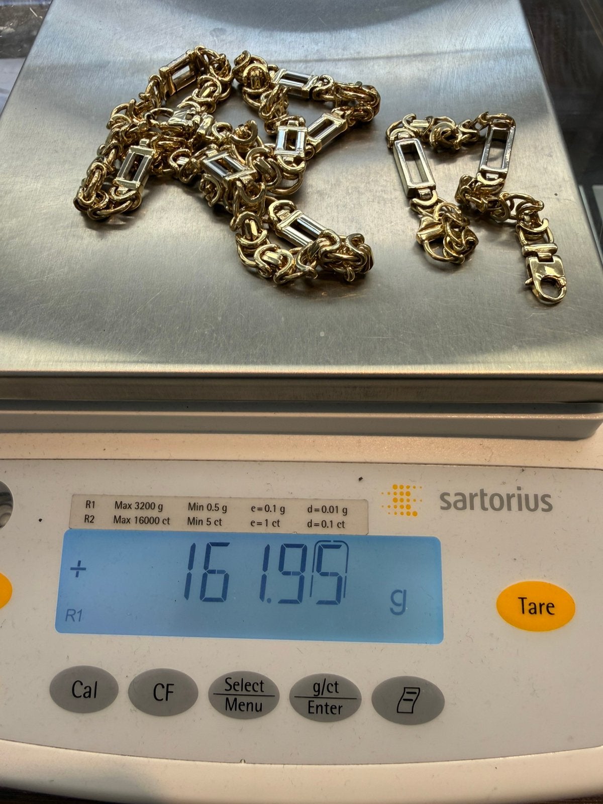 Prachtige 14 karaats gouden massieve platte konings set 162g, Ophalen of Verzenden, Zo goed als nieuw, Goud, Goud