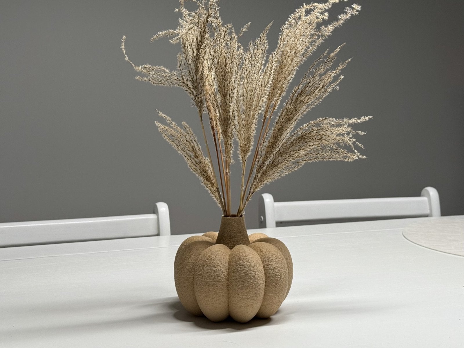 3D Geprinte Pompoen Vaas, Huis en Inrichting, Kunststof, Beige, 3D-geprint, Nieuw