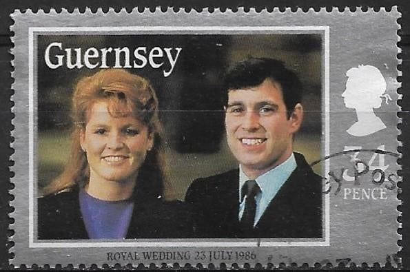 Guernsey 1986 mi.362 HUWELIJK PRINS ANDREW  nom. 34p, Verzenden, Gestempeld