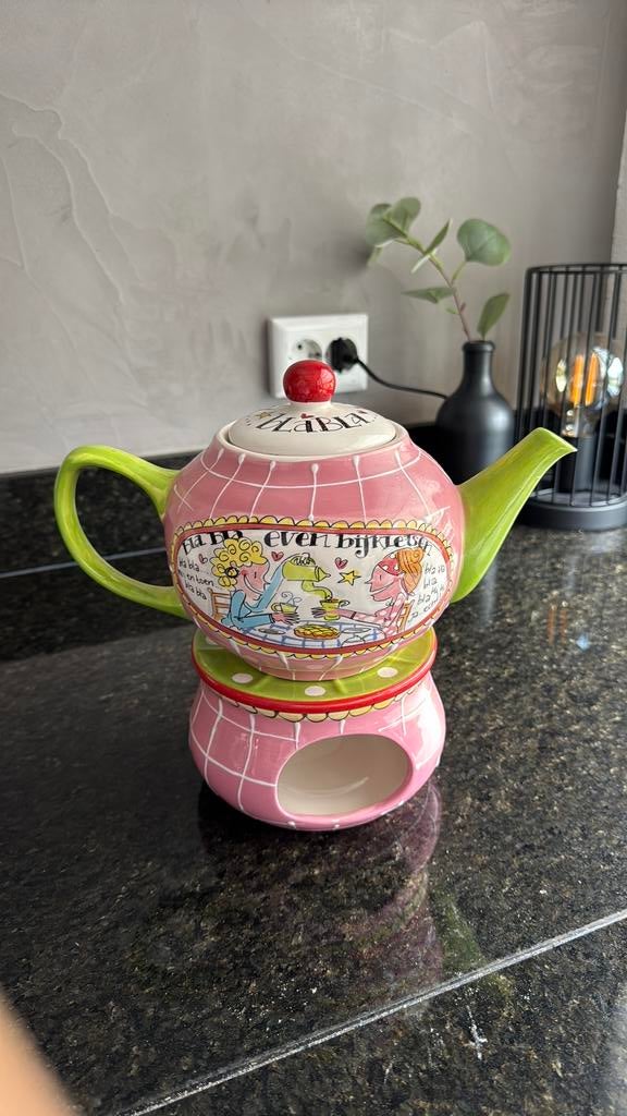 Blond amsterdam theepot en theelichthouder, Ophalen of Verzenden, Zo goed als nieuw, Aardewerk, Overige typen