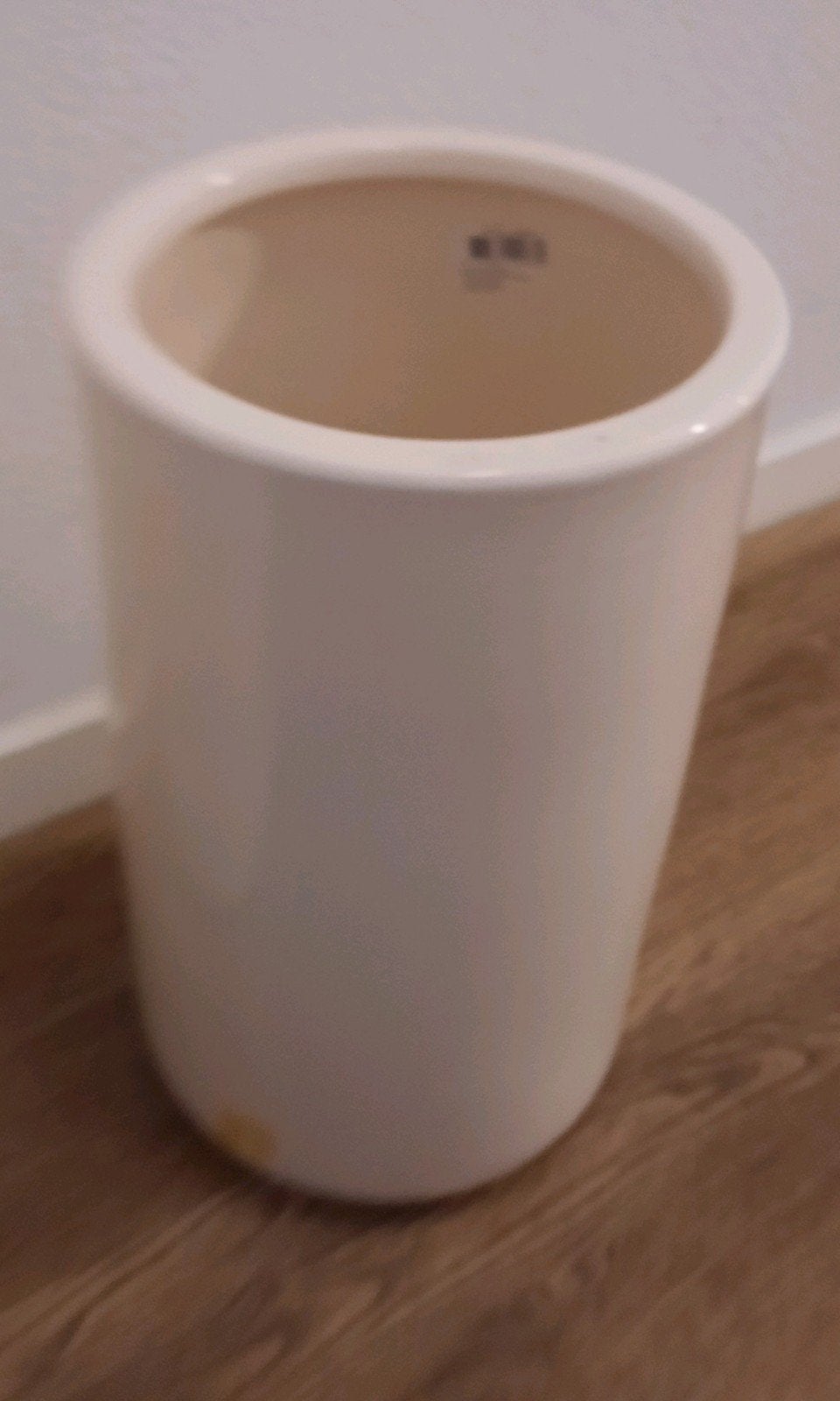 bloempot crème hoogglans, Ophalen, Rond, Aardewerk, Minder dan 40 cm