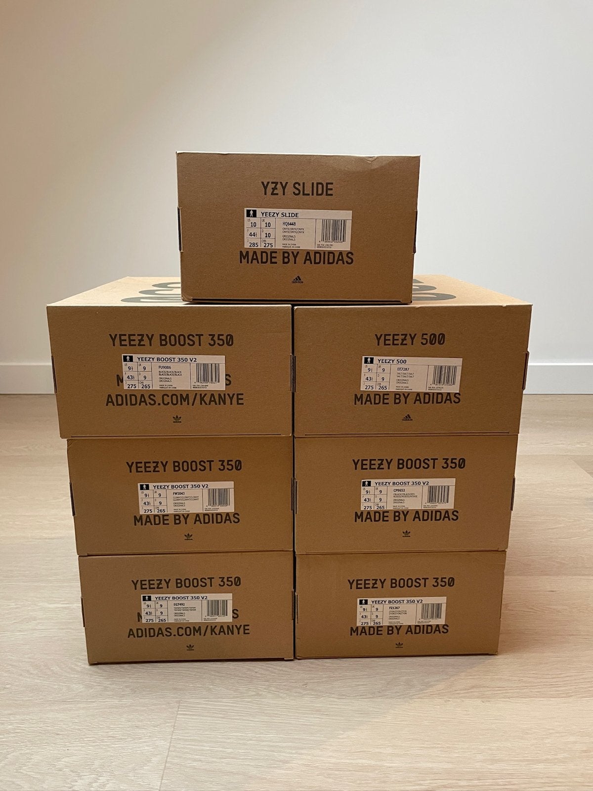 Set van 7 originele lege Yeezy schoenendozen, Ophalen of Verzenden
