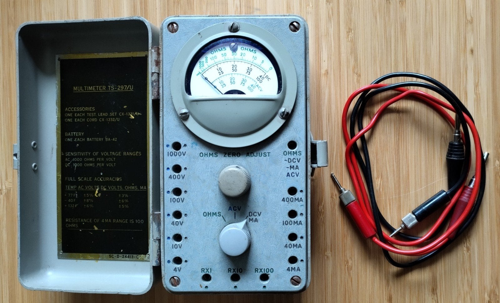 Multimeter universeel meter Signalcorps US Army TS-297/U, Ophalen of Verzenden, Gebruikt