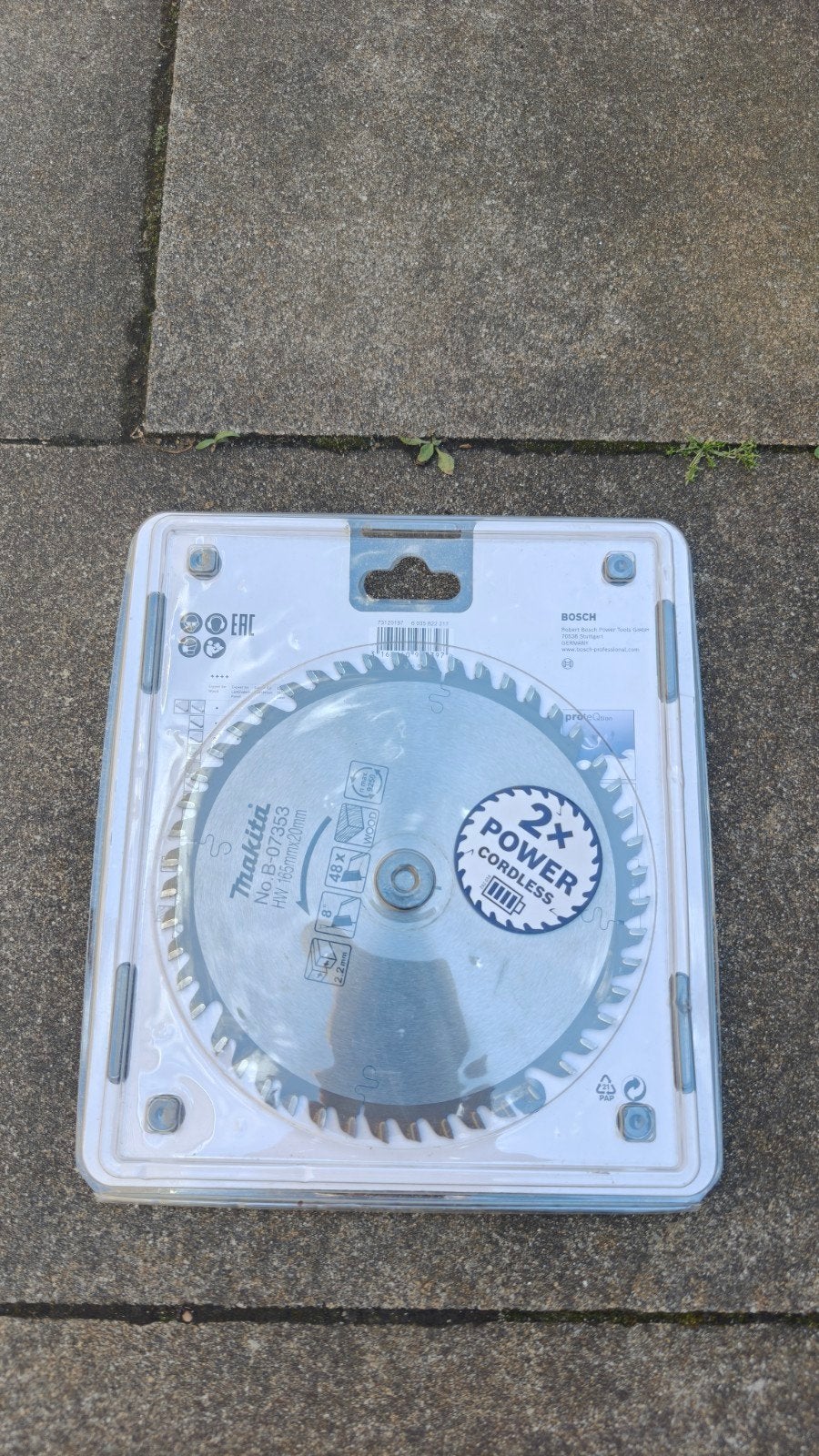 Makita invalcirkelzaagblad 165mm zo goed als nieuw, Doe-het-zelf en Verbouw, Ophalen of Verzenden, Zo goed als nieuw, Invalzaag