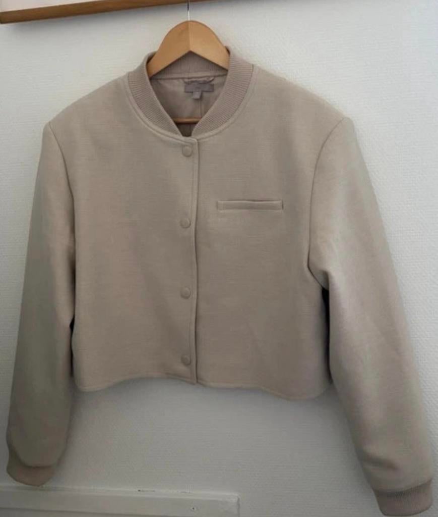 H&M Bomberjack - Beige - Maat L, Ophalen of Verzenden, Zo goed als nieuw