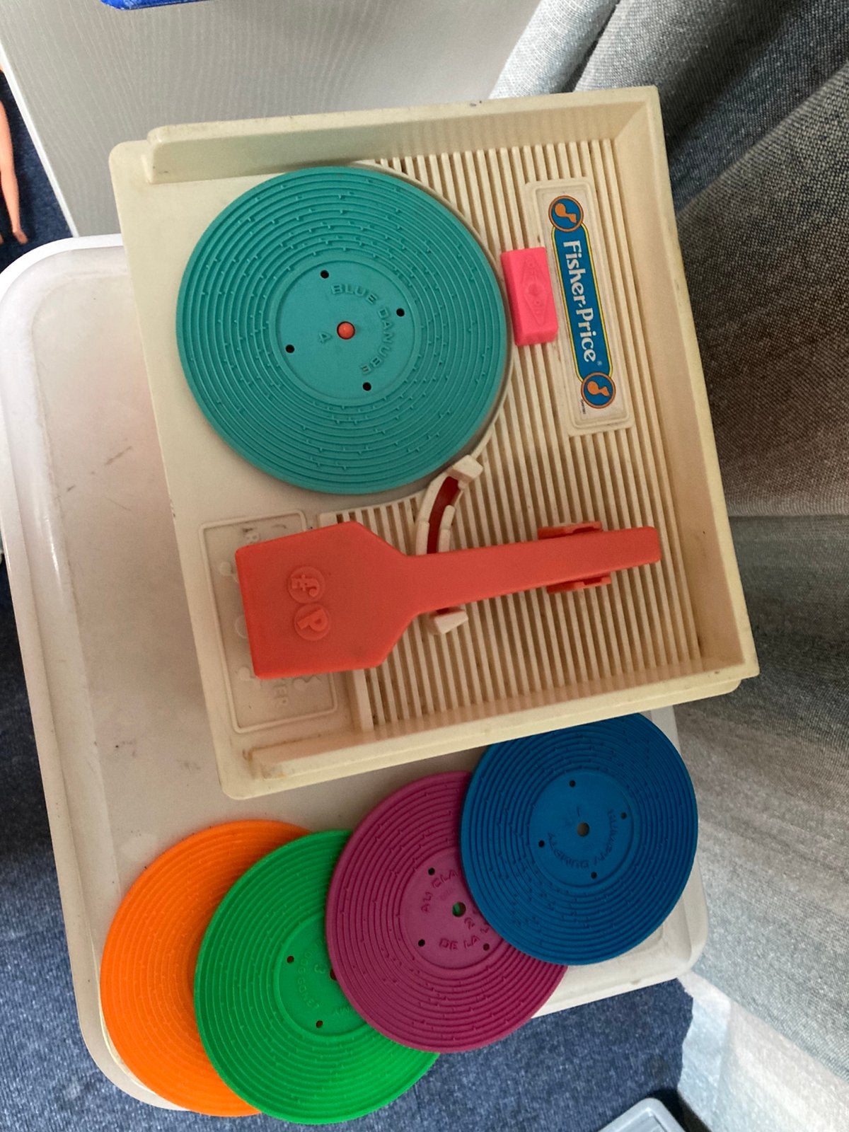 Vintage Fisher-Price Platenspeler met 5 platen, Kinderen en Baby's, Speelgoed | Fisher-Price, Gebruikt, Overige typen, Met geluid