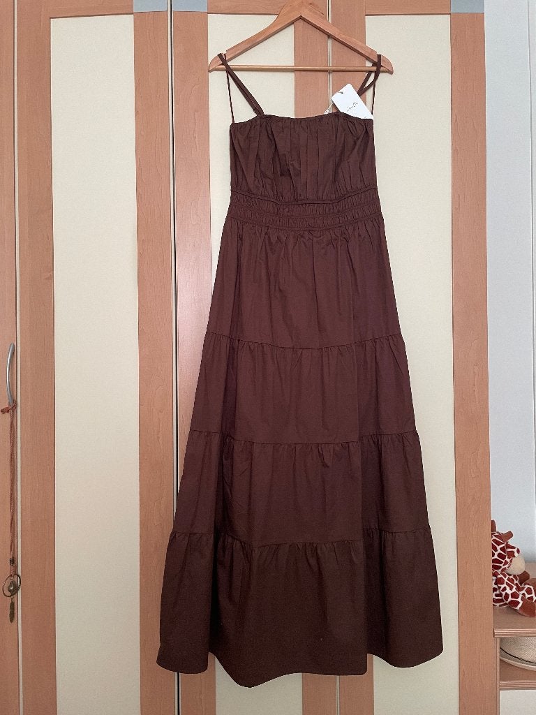 Nieuw: Dames overgooier of jurk, Bruin, Nieuw, Cotton Club, Onder de knie