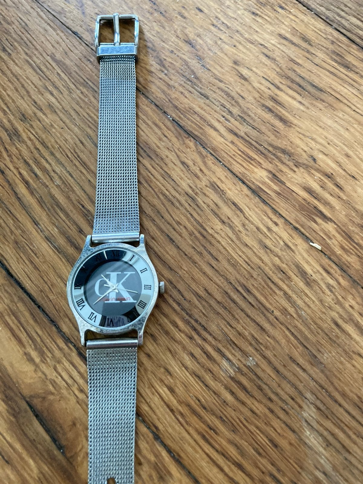 Vintage Calvin klein armbandhorloge., Ophalen of Verzenden, Zo goed als nieuw, Zilver