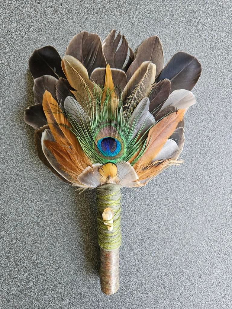 Smudge feathers citrien veren waaier feather fan reiki wicca, Ophalen of Verzenden
