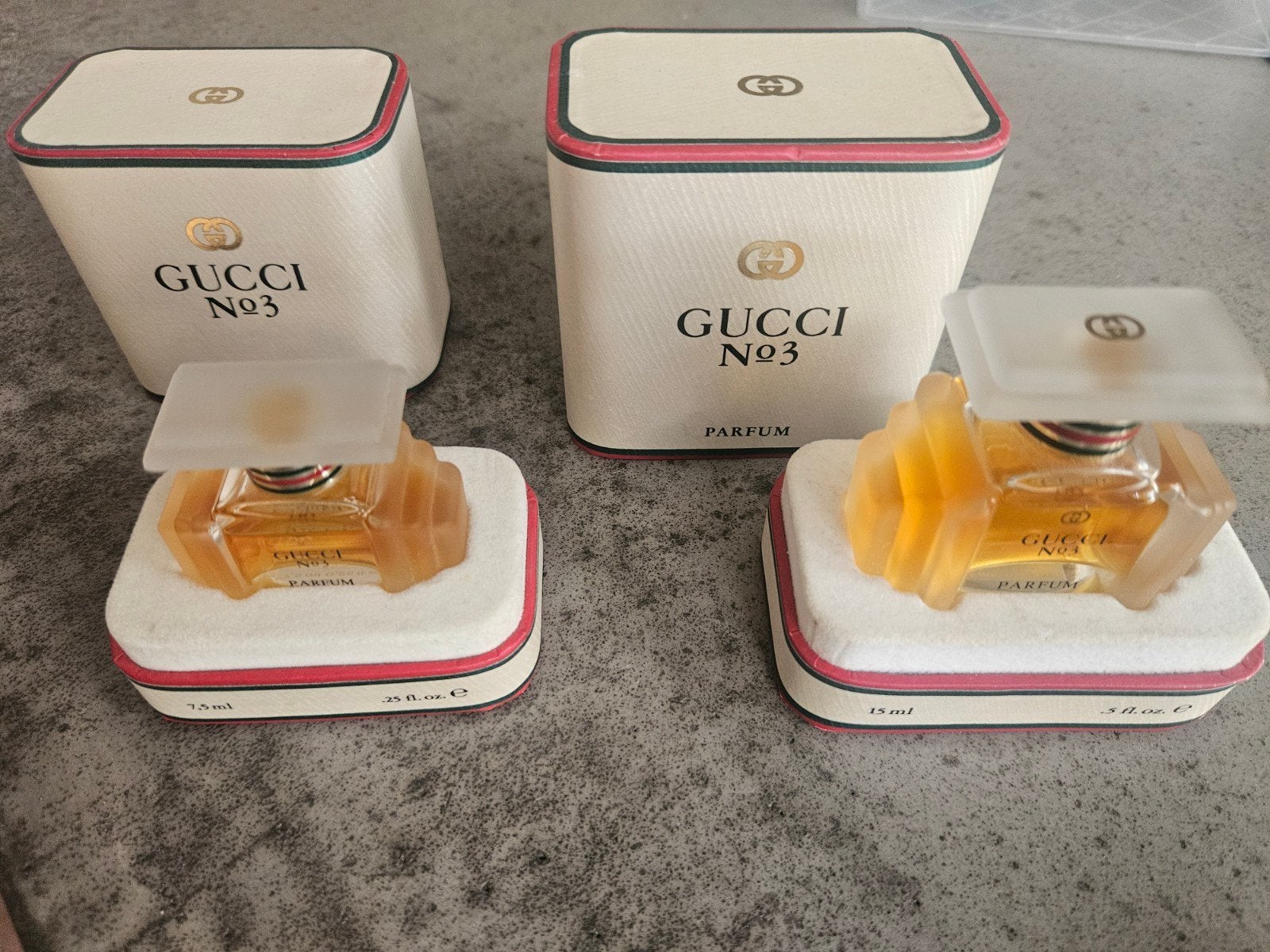 Vintage Gucci No. 3 Parfum - 7.5ml & 15ml, Ophalen of Verzenden, Zo goed als nieuw