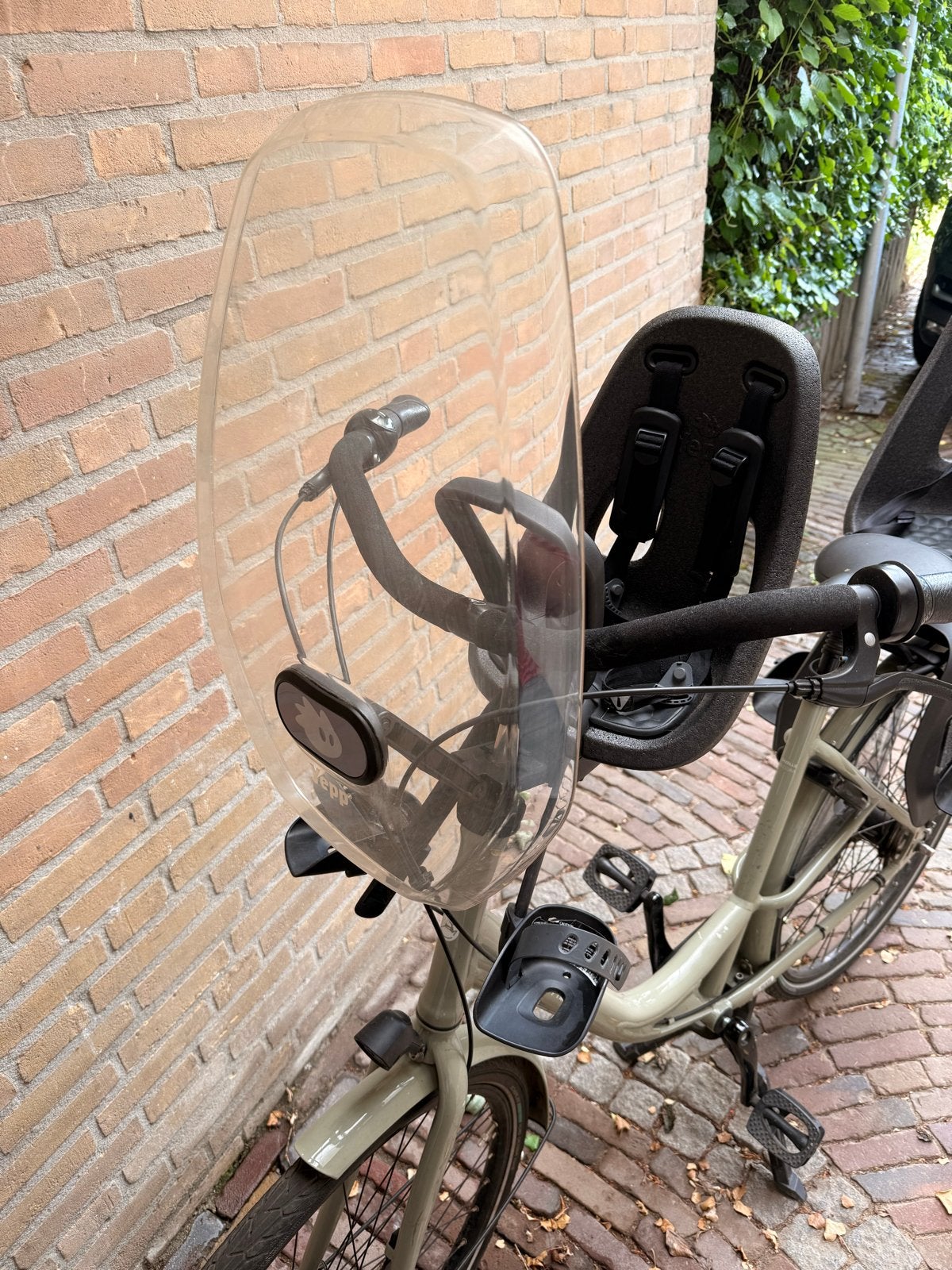 Thule Yepp Nexxt Mini fietszitje met windscherm, Ophalen of Verzenden, Gebruikt, Voorzitje, Voetsteuntjes