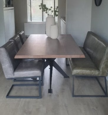 eetkamer stoelen + bank (Fred de la Bretoniere), Ophalen of Verzenden, Zo goed als nieuw, Vijf, Zes of meer stoelen