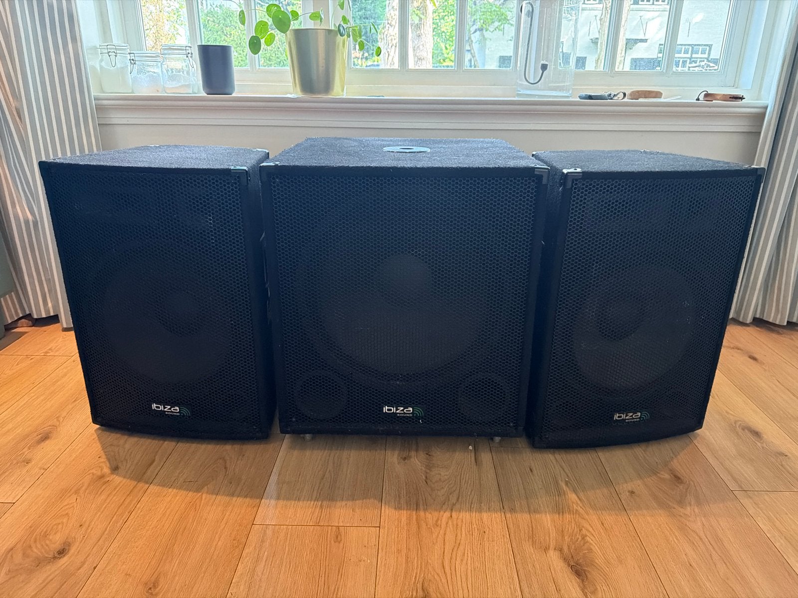 Ibiza Sound Disco-15B Speakerset met Subwoofer, Gebruikt, Inclusief kabels, Speakerset, Ophalen of Verzenden