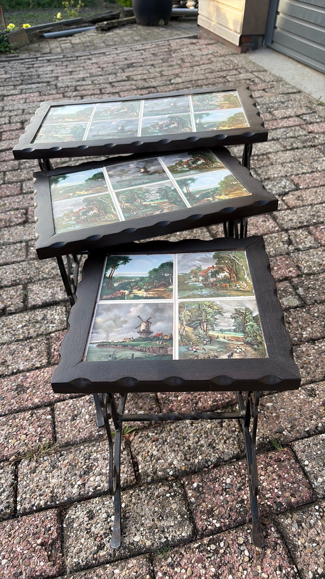 Set van 3 mini tafeltjes, Minder dan 55 cm, Metaal of Aluminium, Zo goed als nieuw, Vinted